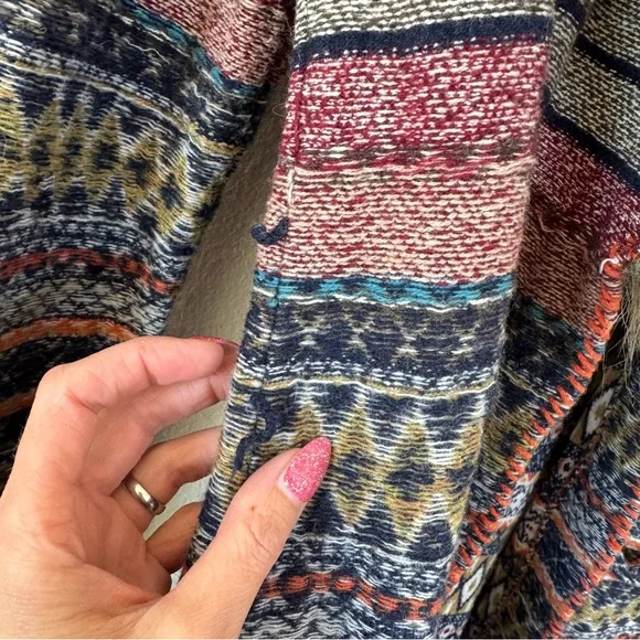 ANTHROPOLOGIE Angel of the North wool faux fur Small sweater coat cardigan M - Picture 5 of 13